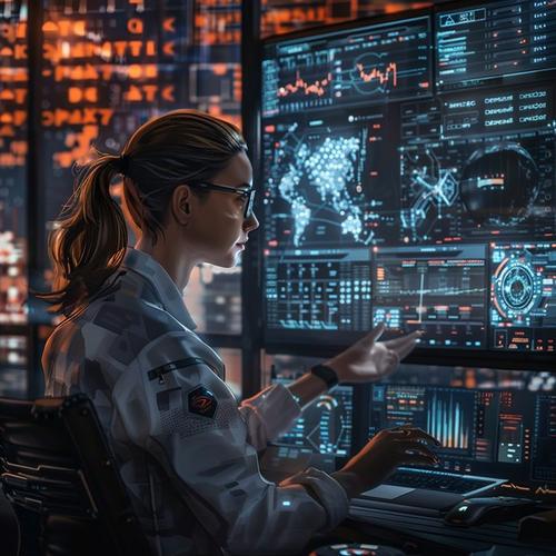 IT Professional working on monitors